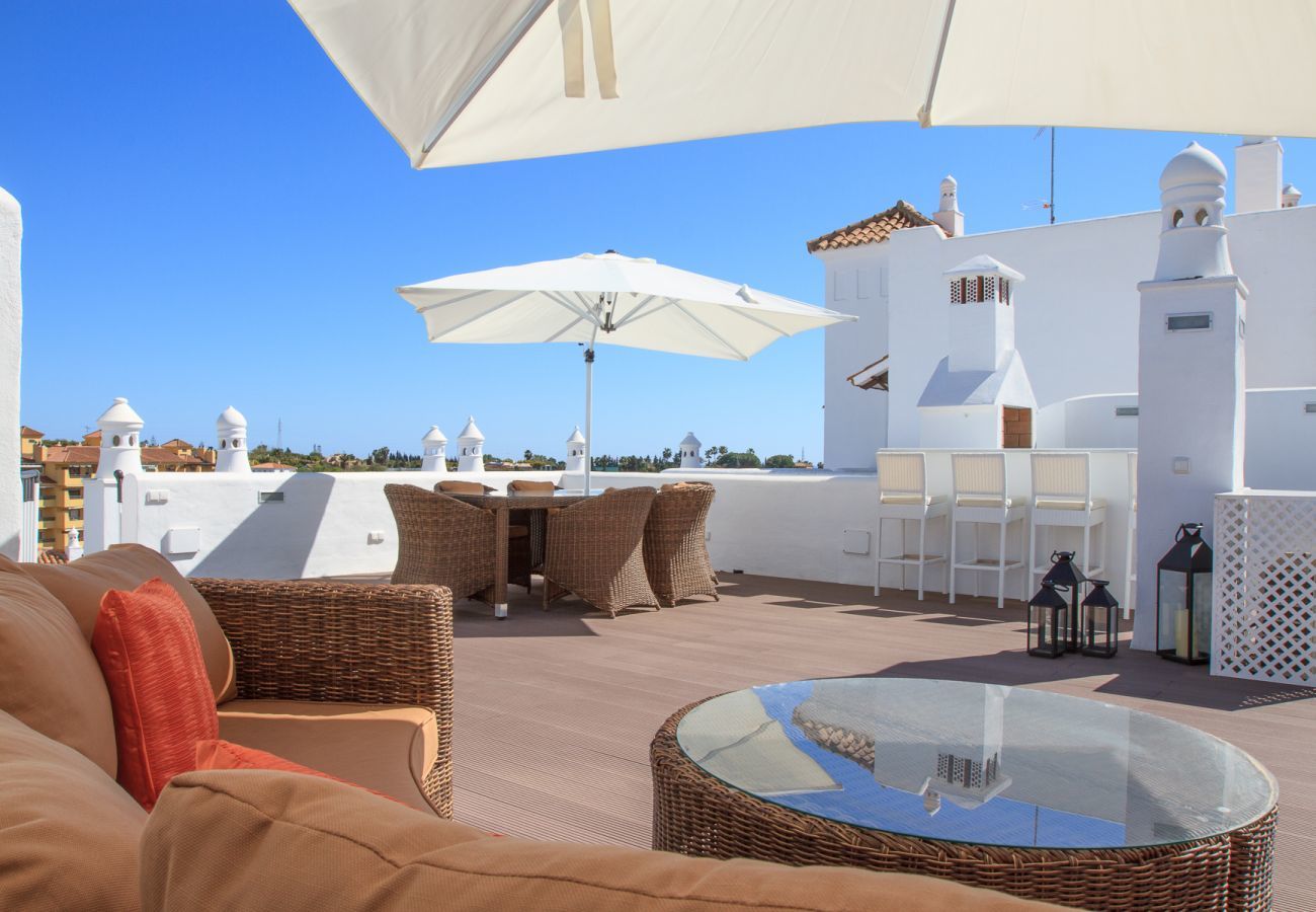 Lejlighed i Estepona - Top del Golf Hills Marbella - Stor lounge tagterrasse