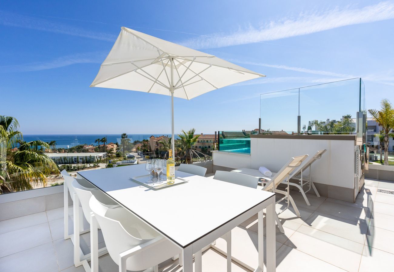 Lejlighed i Mijas Costa - Santa Barbara Heights II CLC - Luksus, egen terrasse pool, havudsigt